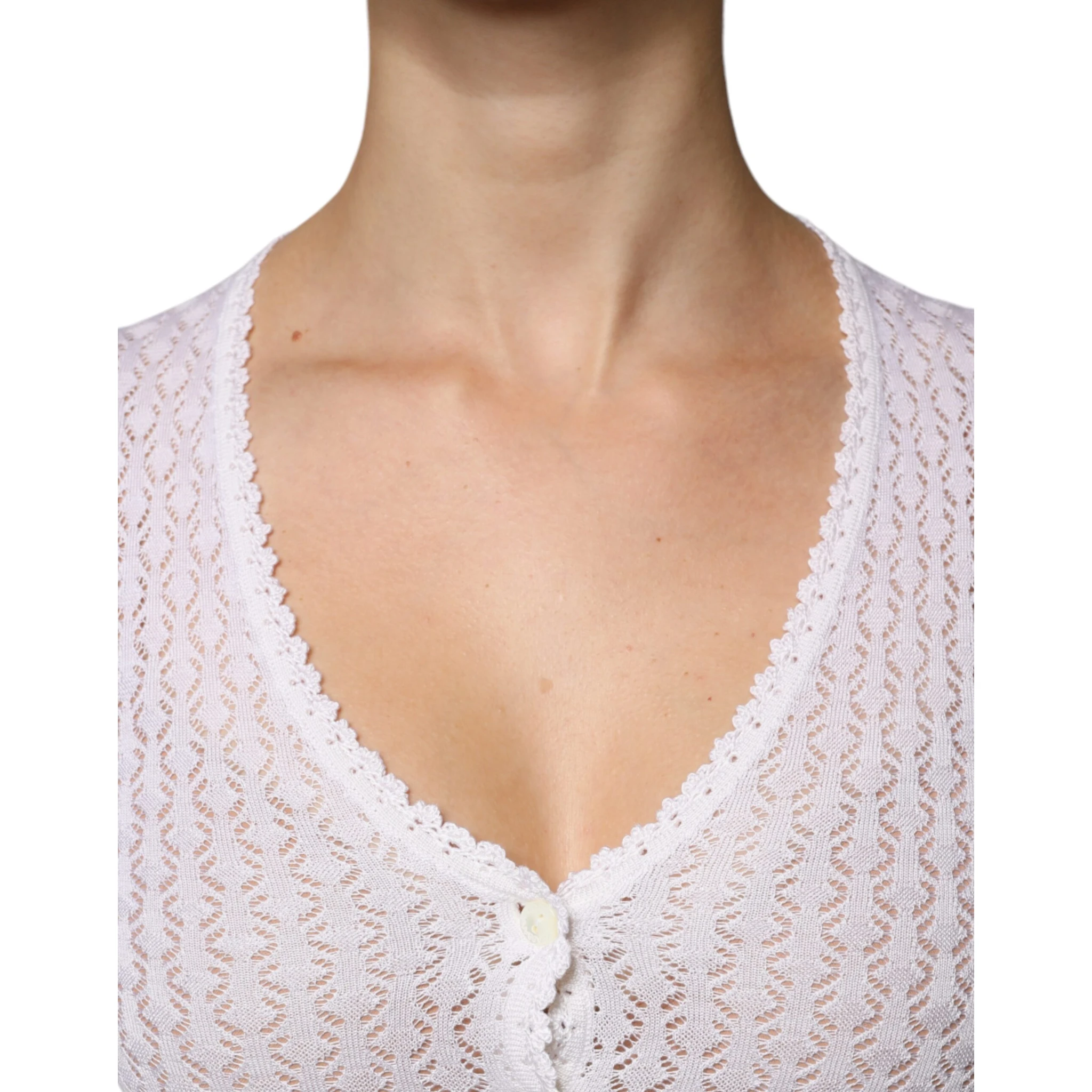 White Silk Button Down Cardigan Sweater