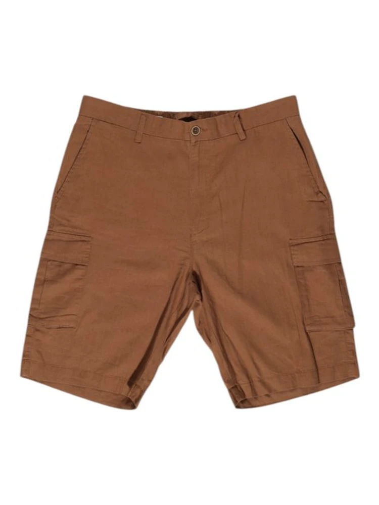 Brown Linen Bermuda Shorts