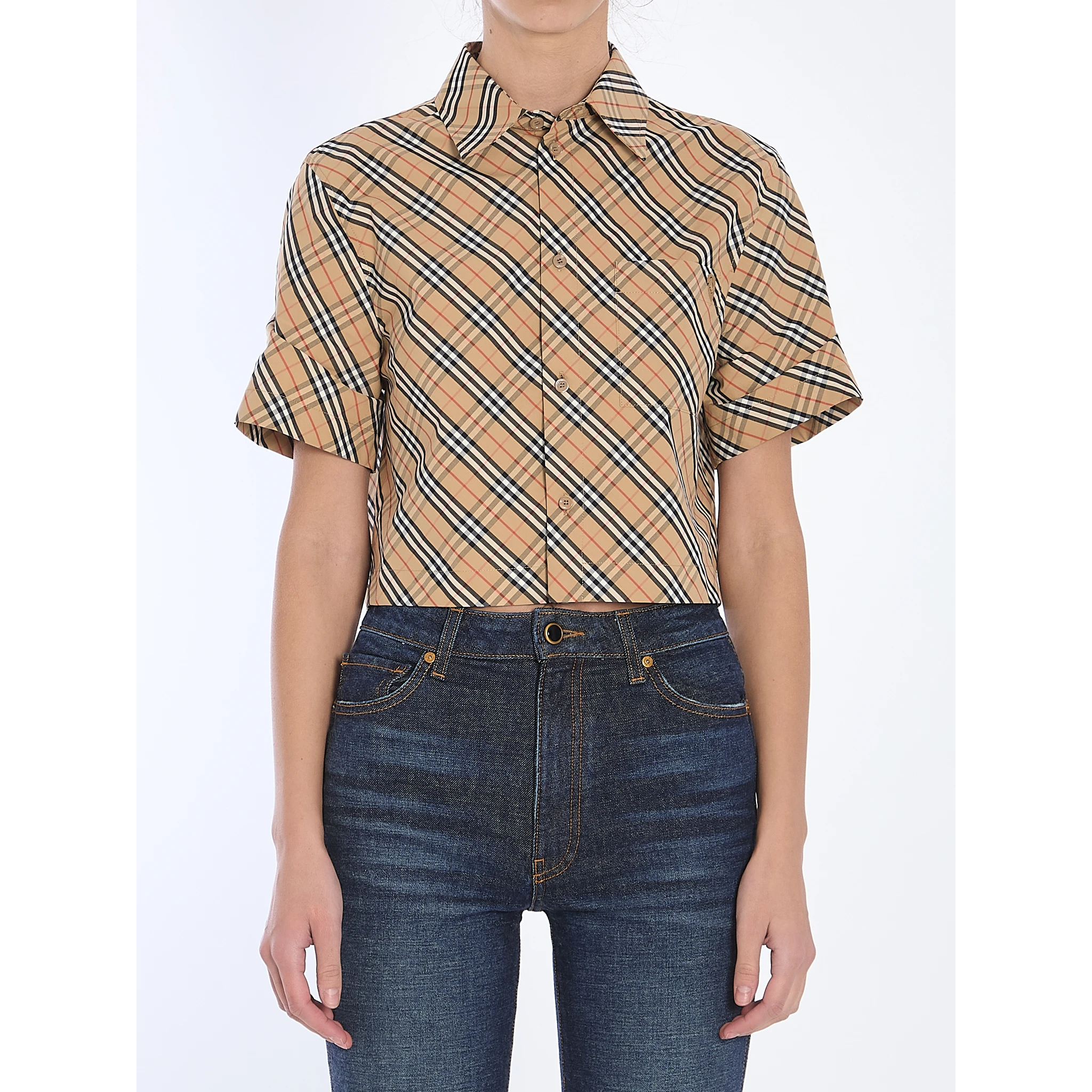 Check cropped shirt