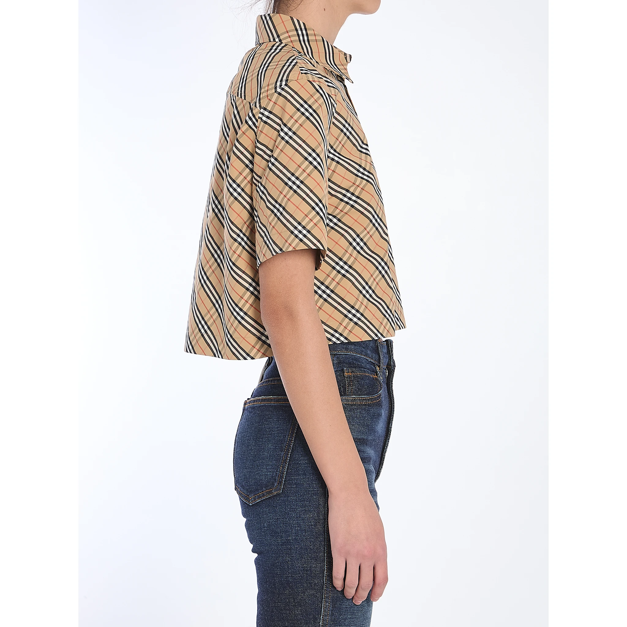Check cropped shirt