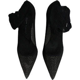 Black Viscose Mesh Sock Style Boots Shoes