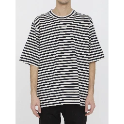 Striped crewneck relaxed fit short-sleeved t-shirt