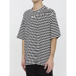 Striped crewneck relaxed fit short-sleeved t-shirt