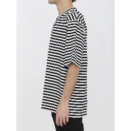 Striped crewneck relaxed fit short-sleeved t-shirt