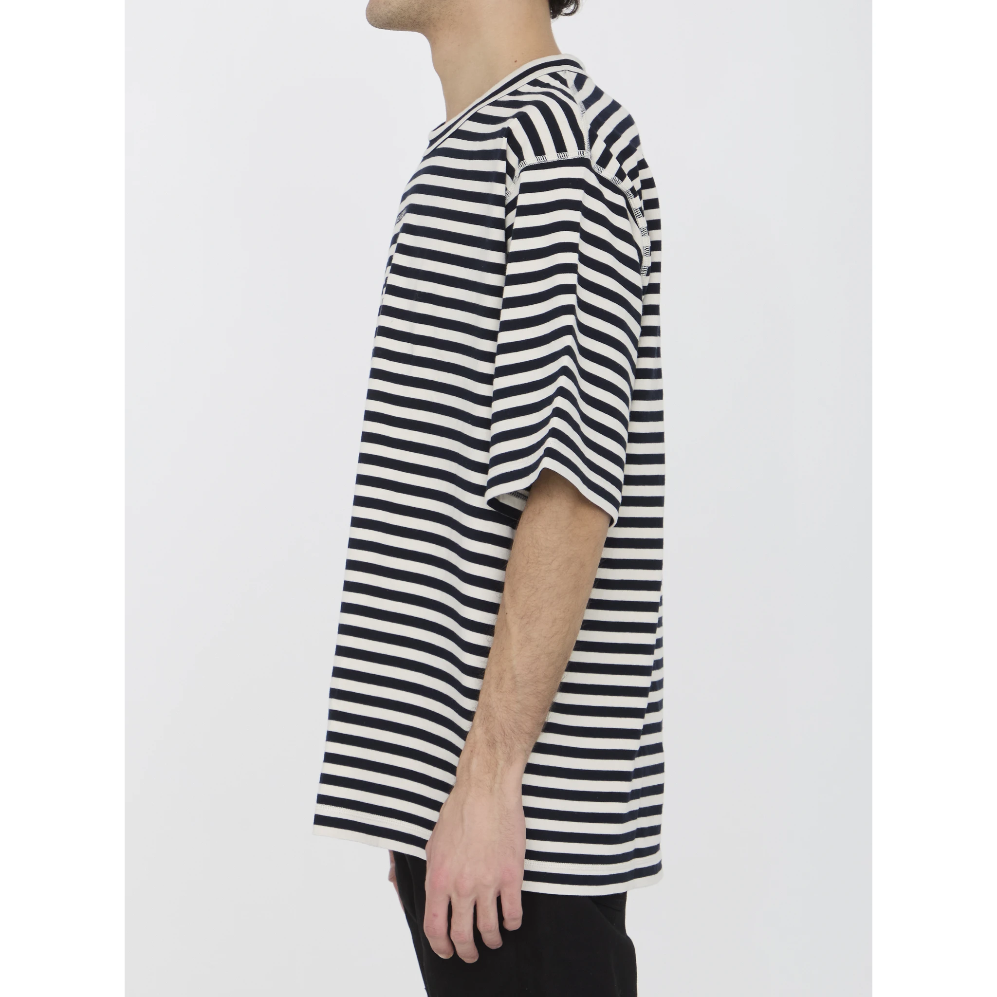 Striped crewneck relaxed fit short-sleeved t-shirt