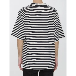 Striped crewneck relaxed fit short-sleeved t-shirt