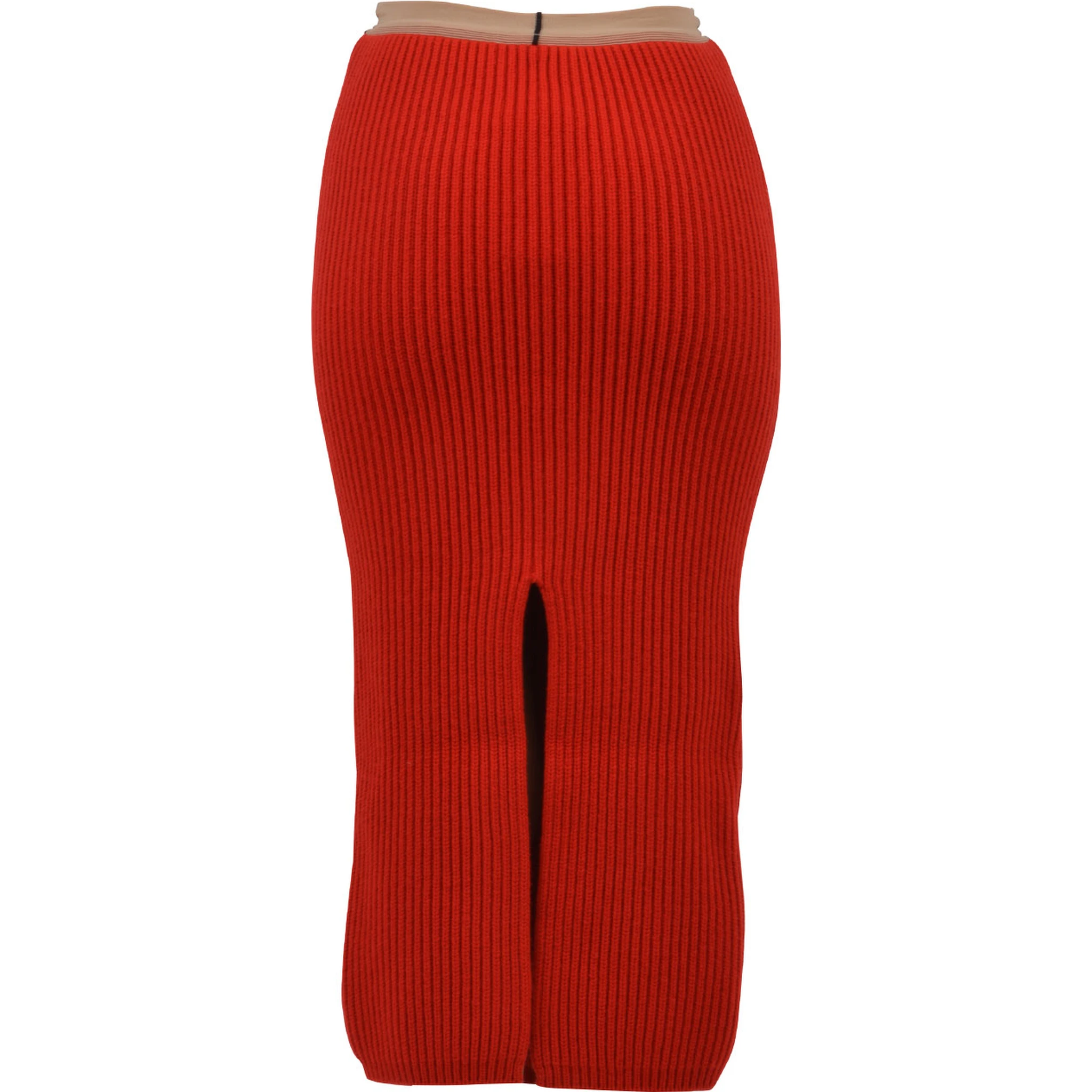 Rib-knit Midi Skirt