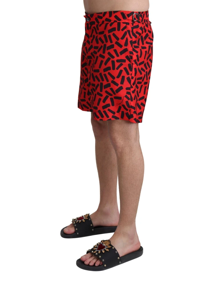 Red Patterned Beachwear Shorts Swimwear alternative