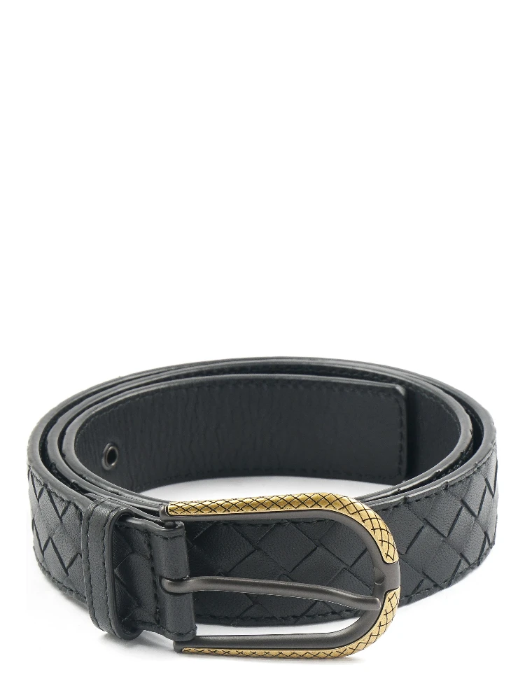 Intrecciato leather belt