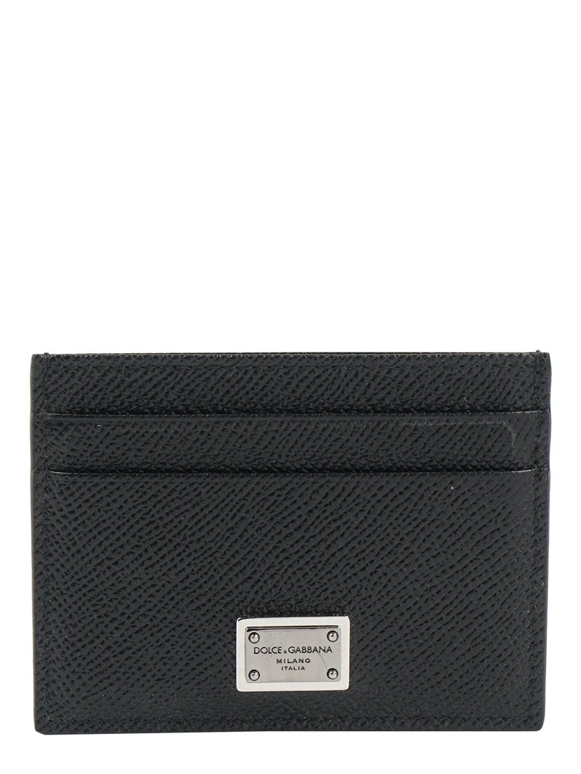 Calfskin Card Holder With Branded Plate