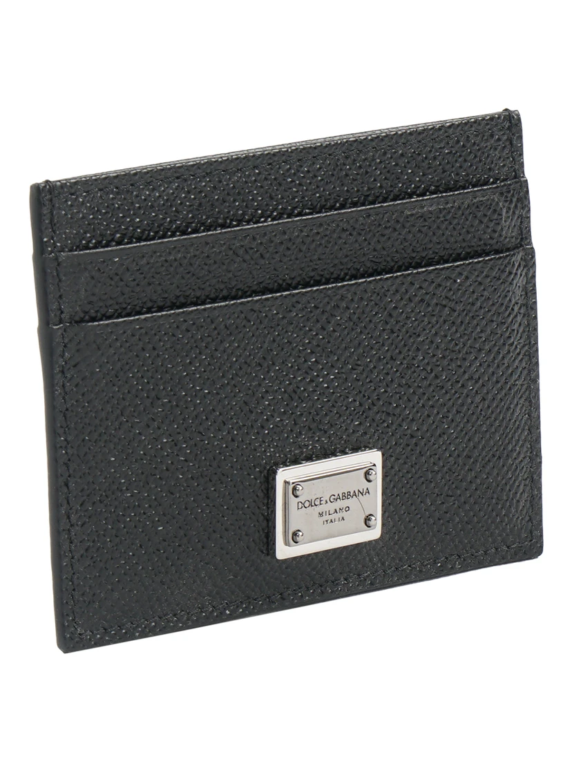 Calfskin Card Holder With Branded Plate