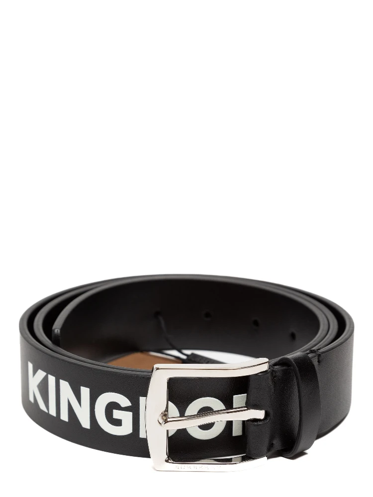 Burberry Gray black leather belt.