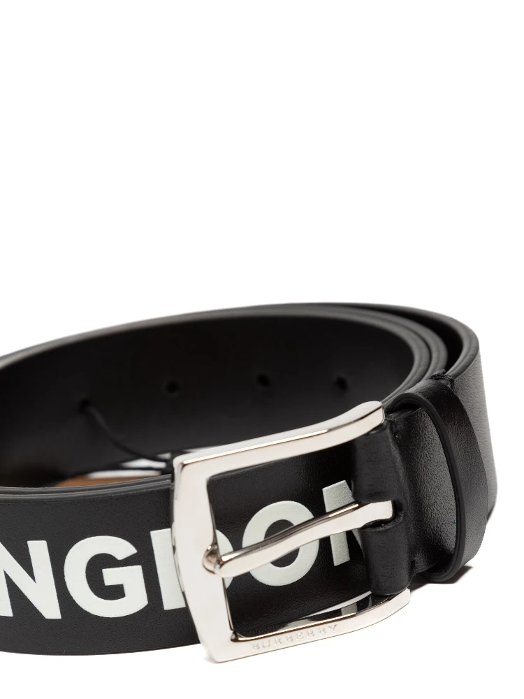 Burberry Gray black leather belt. alternative