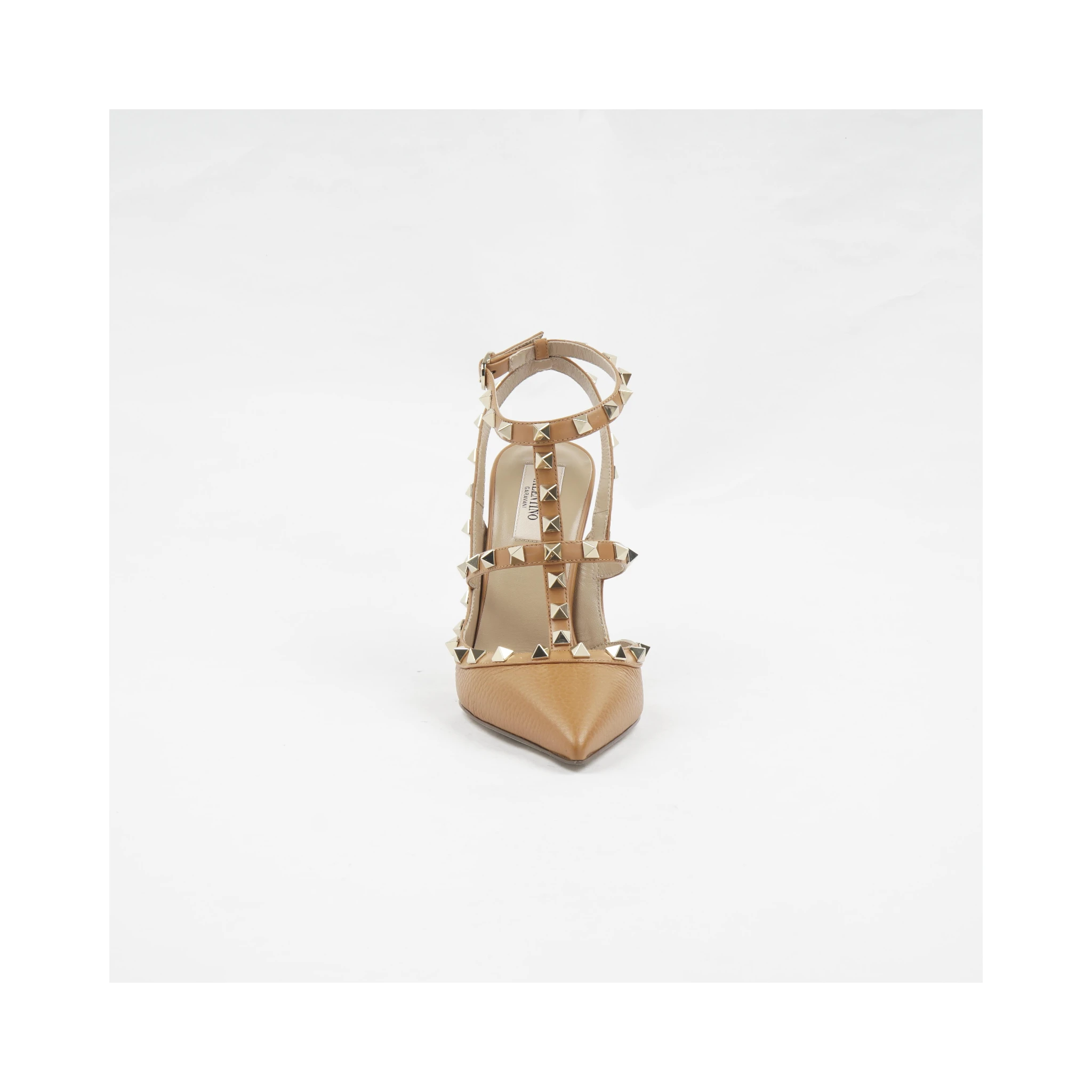 Rockstud ankle strap pumps