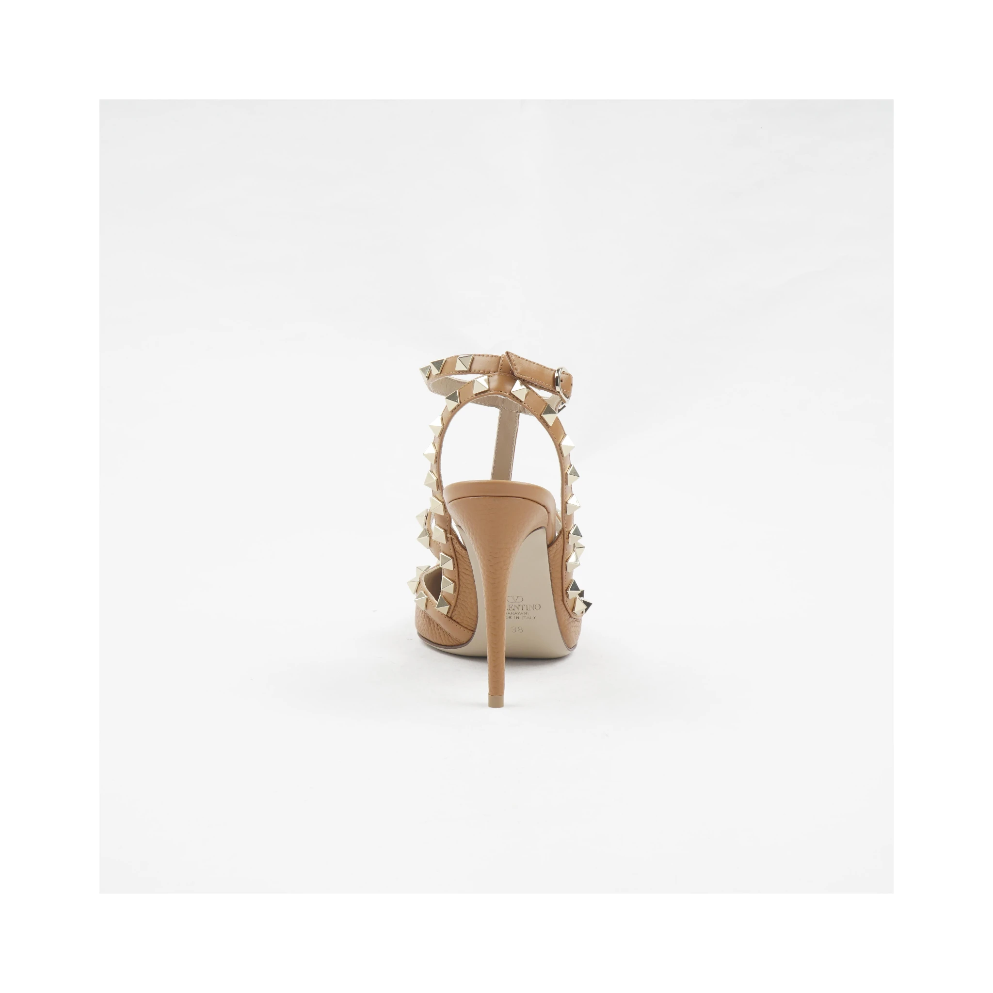 Rockstud ankle strap pumps