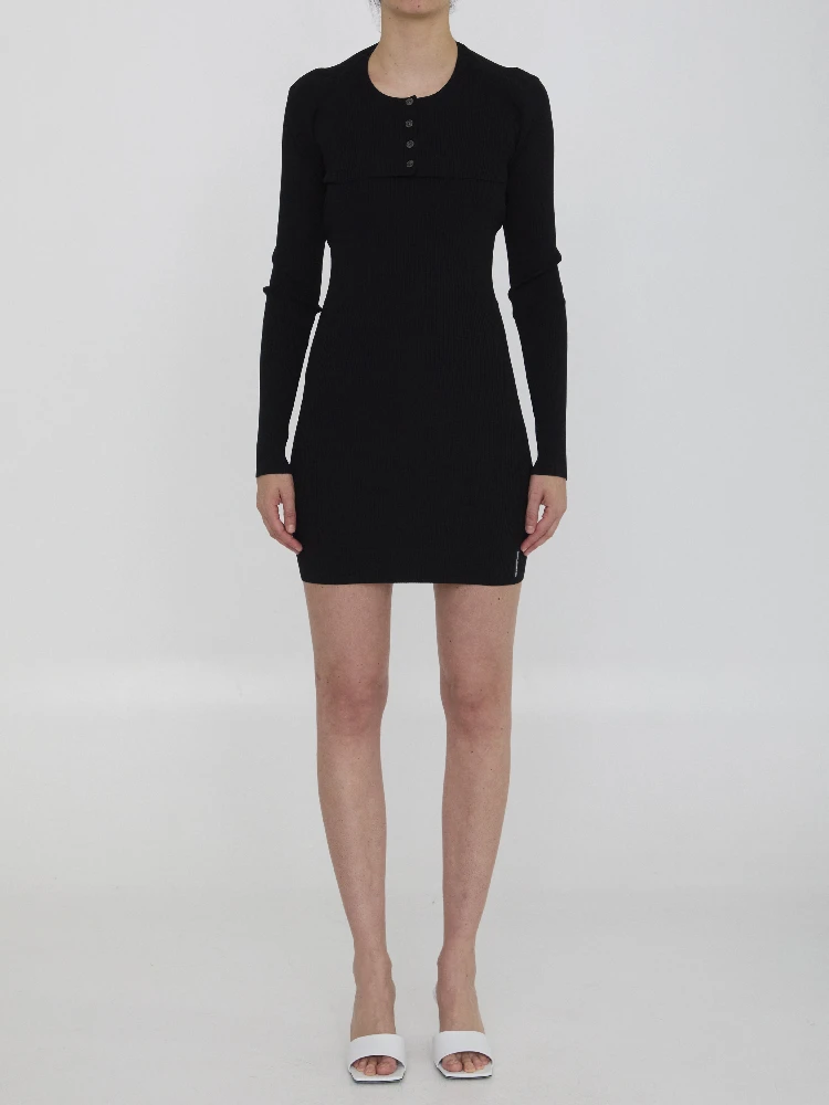 Twin-set dress with cropped cardigan