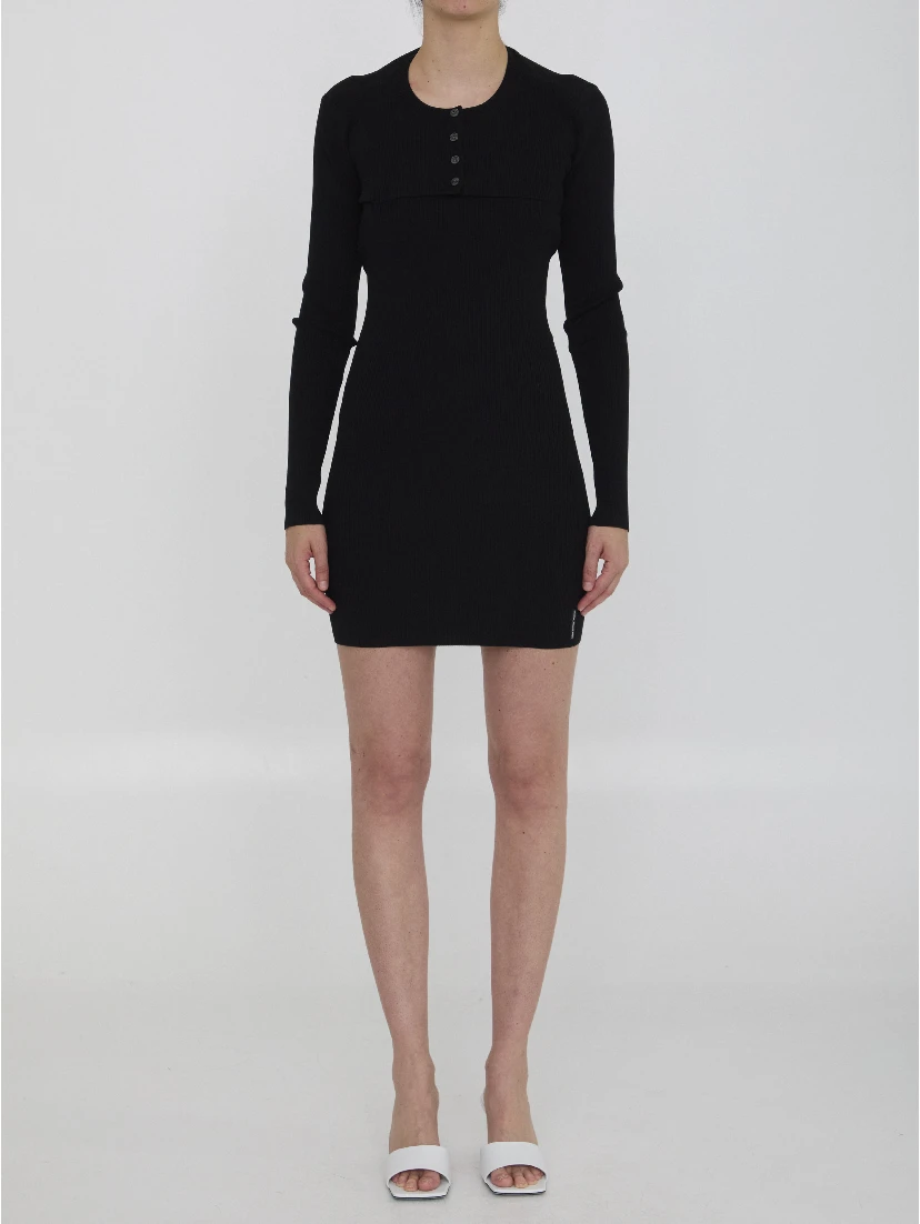 Twin-set dress with cropped cardigan