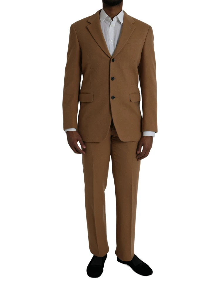 Brown Cashmere 2 Piece Single Breasted Suit
