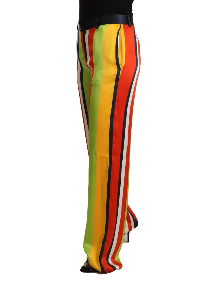 Multicolor Striped Mid Waist Straight Pants alternative