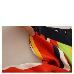 Multicolor Striped Mid Waist Straight Pants