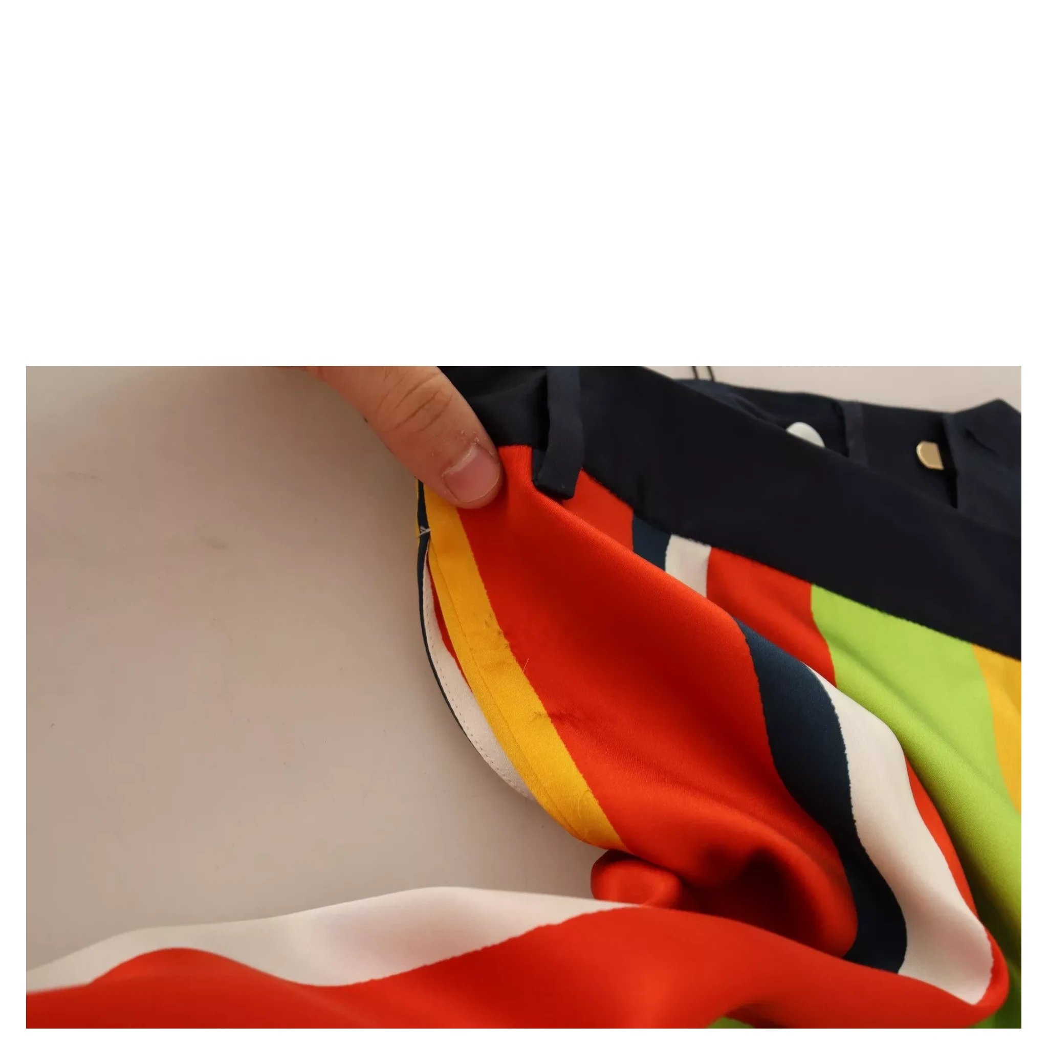 Multicolor Striped Mid Waist Straight Pants