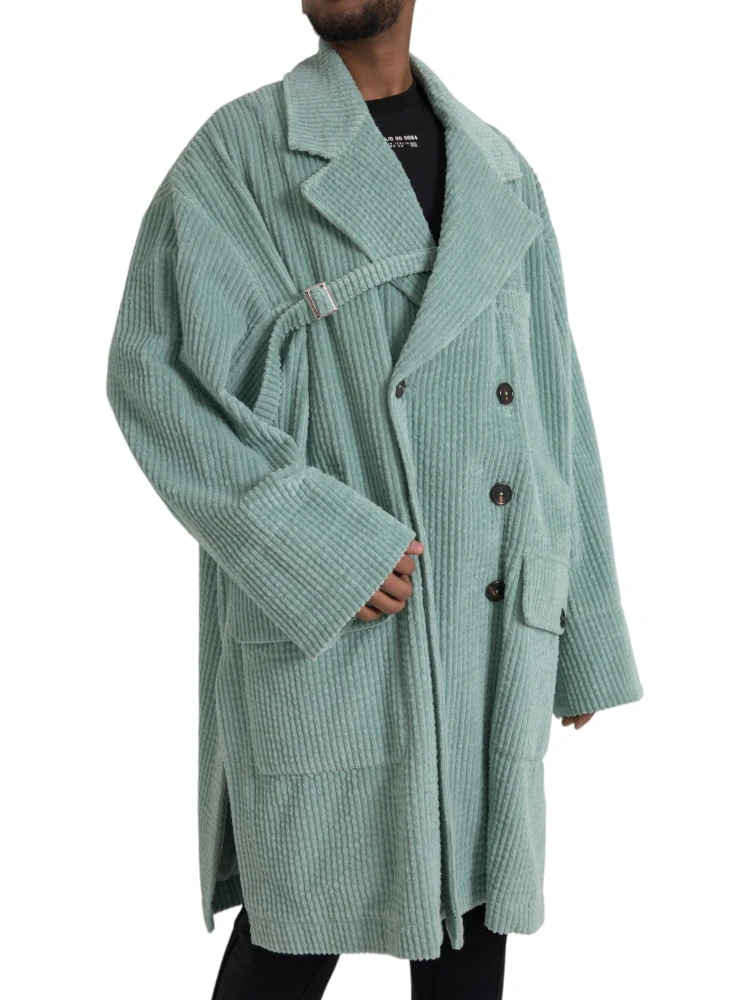 Blue Double Breasted Corduroy Cotton Jacket alternative