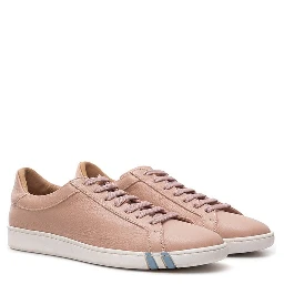 Pink Leather Athletic Sneakers