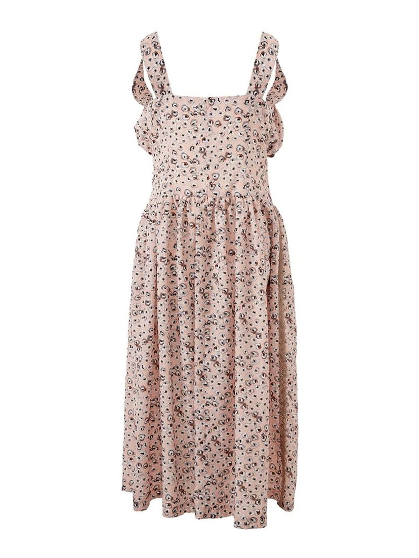 Pink Acetate Casual Dress