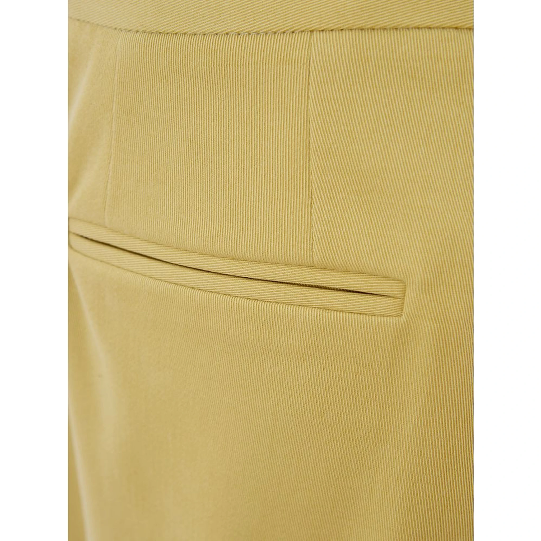 Gold Cotton Casual Pants