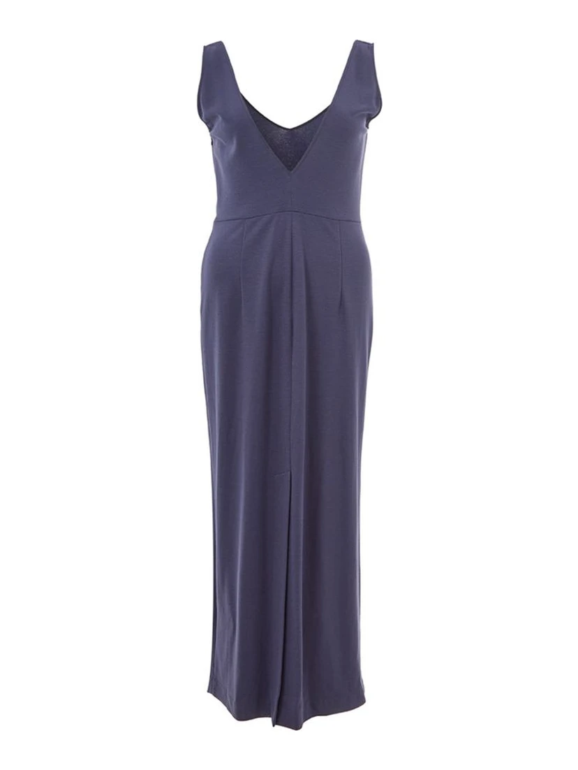 Blue Viscose Casual Dress