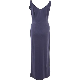 Blue Viscose Casual Dress