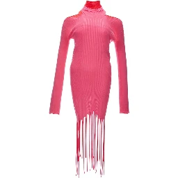 Pink Cotton Casual Dress