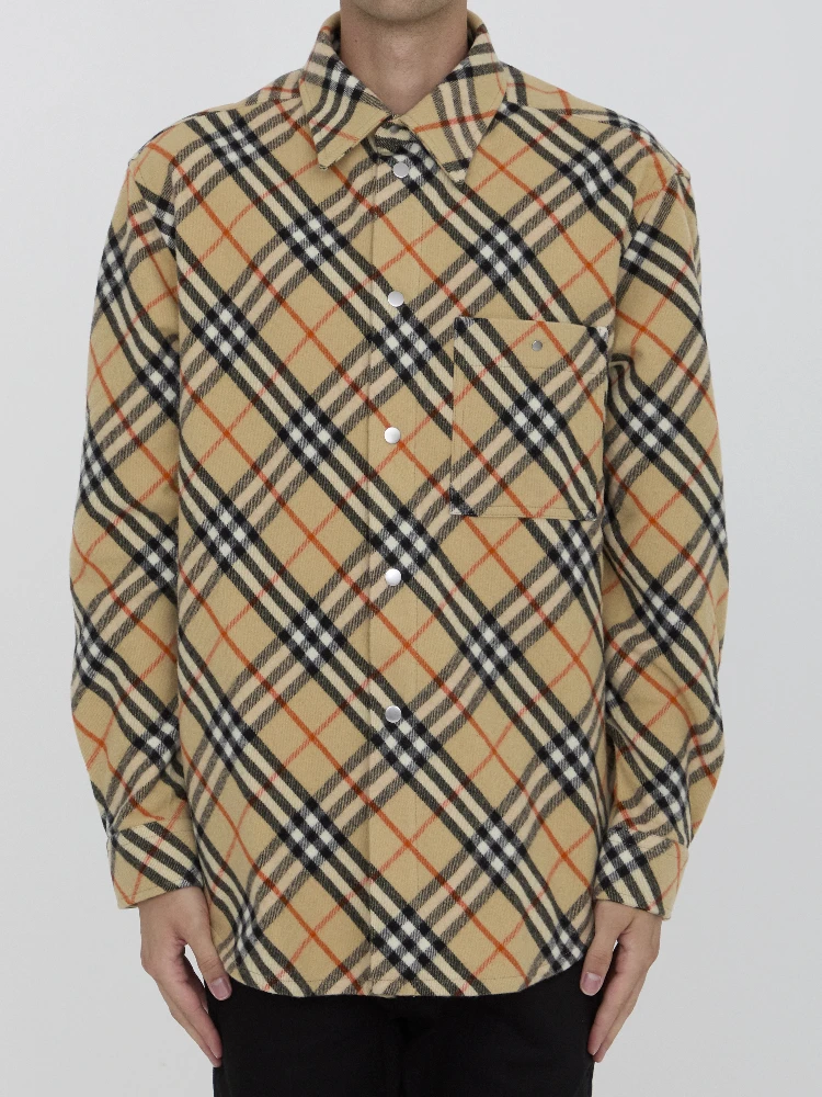 Check wool shirt