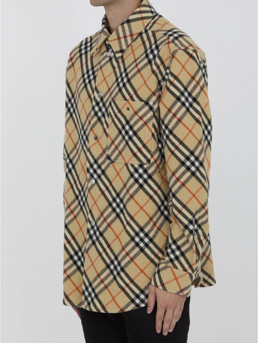 Check wool shirt