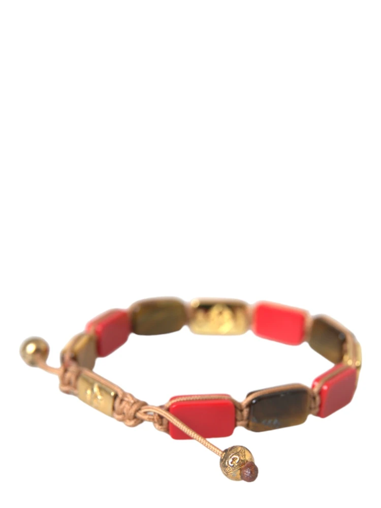 CZ Tiger Eye Red Coral 925 Silver Men Bracelet alternative