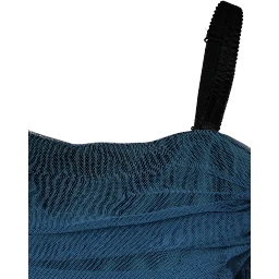 Blue Mesh Trim Ruched Tulle Sheath Dress