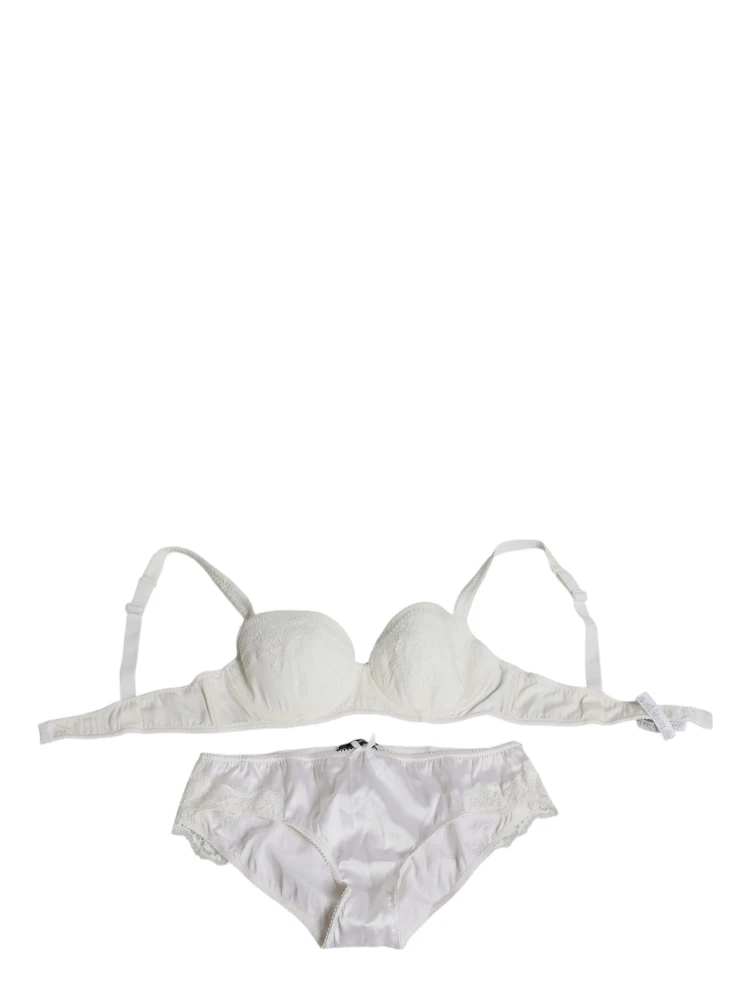 White Silk Stretch Panty Balconette Bra Underwear alternative