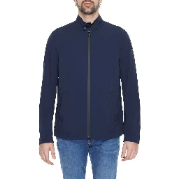 Blue Nylon Full-Length Jacket