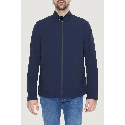 Blue Nylon Full-Length Jacket