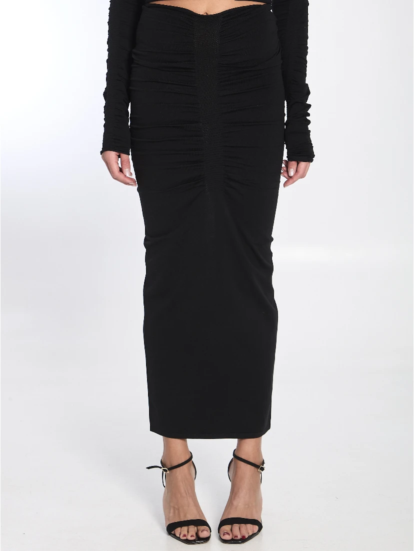 Ruched long skirt