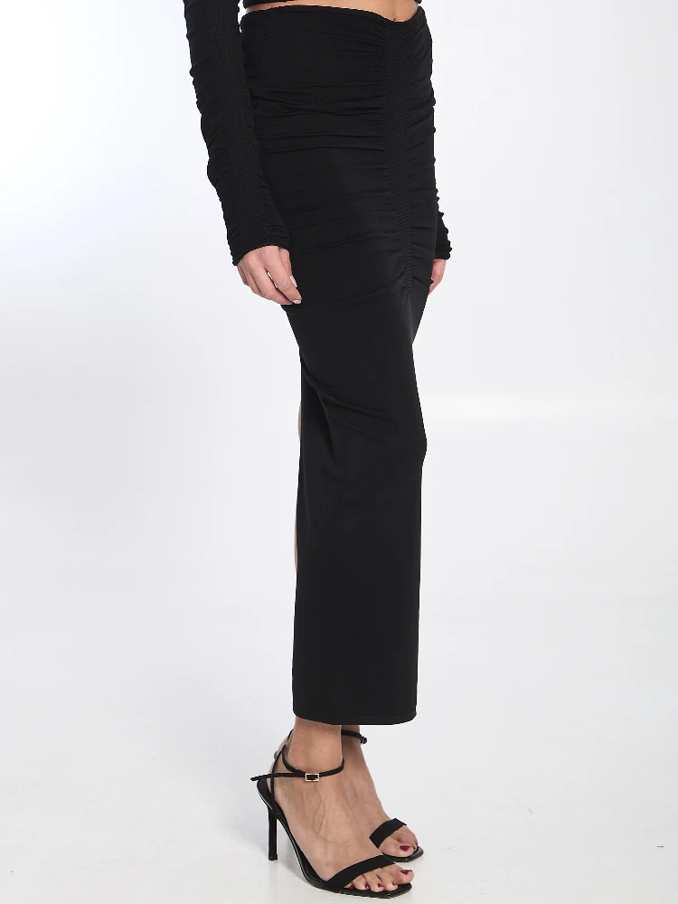 Ruched long skirt alternative
