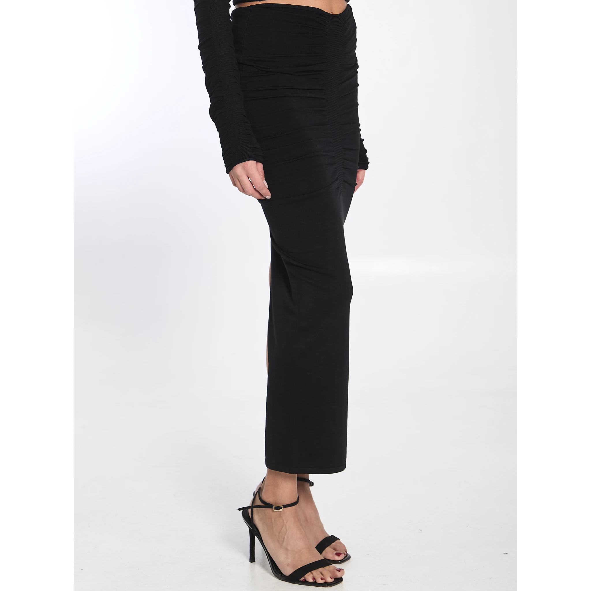 Ruched long skirt