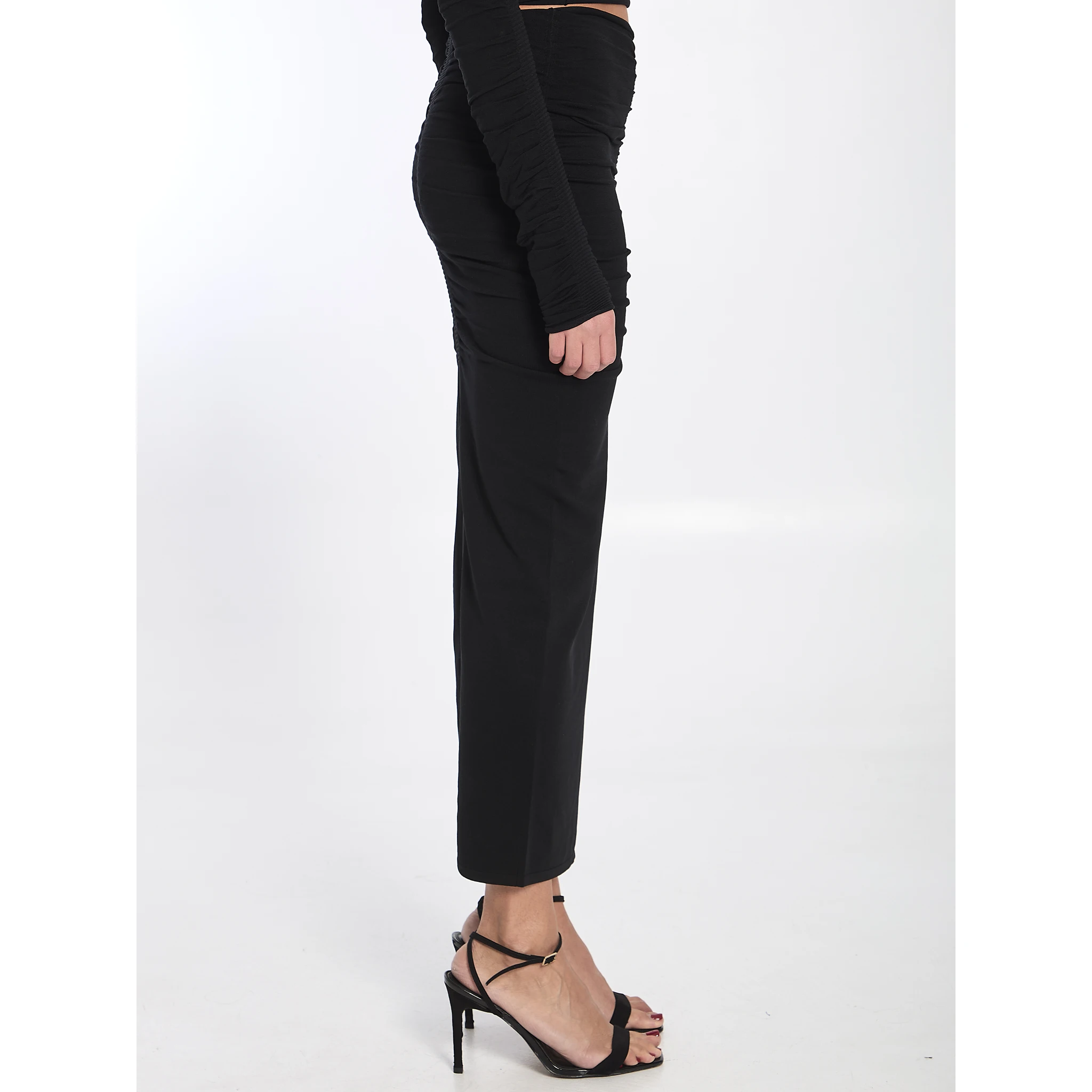 Ruched long skirt