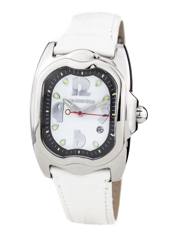 White Leather Dress Watch