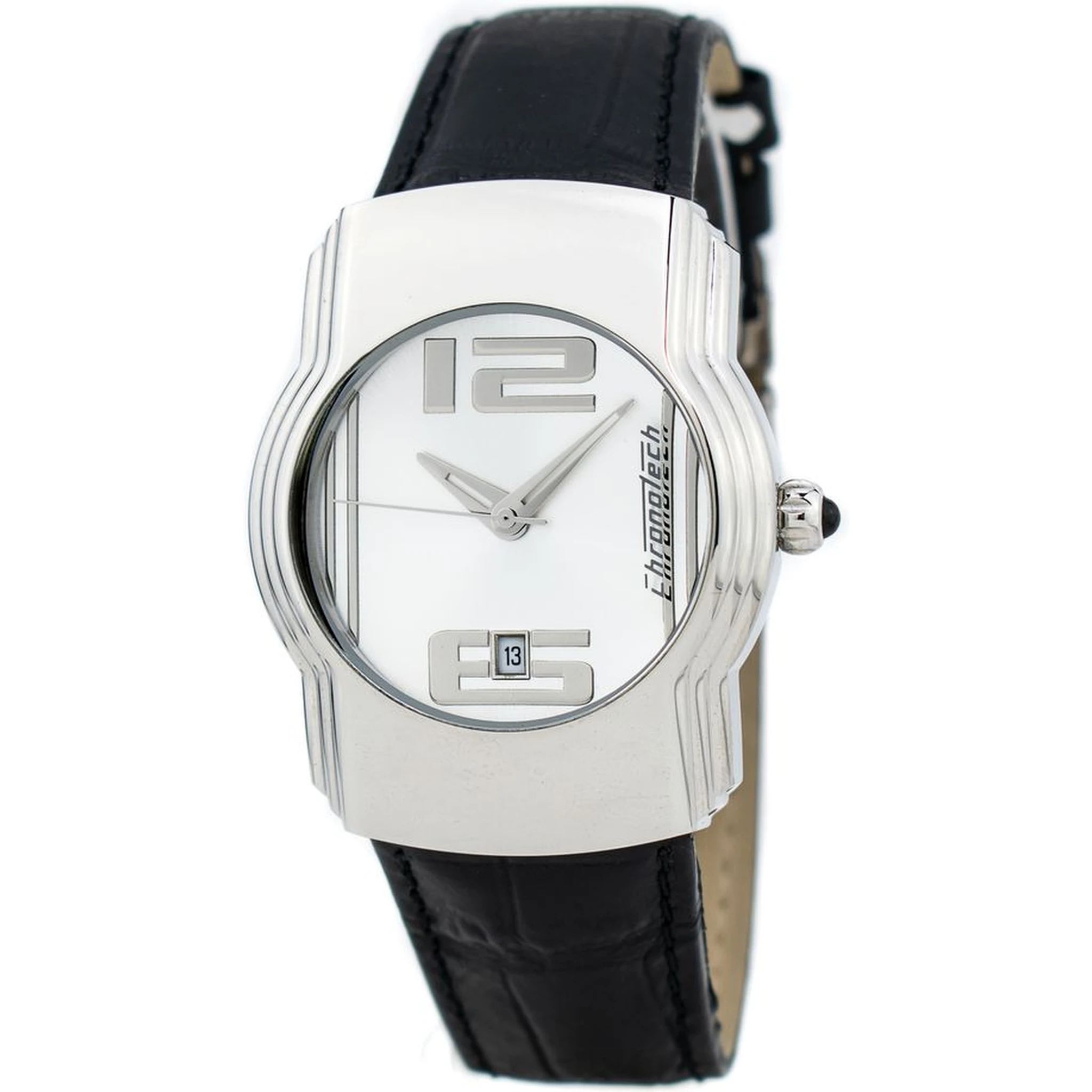 Black Leather Dress Watch