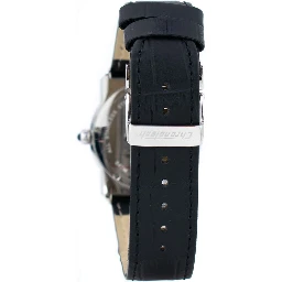 Black Leather Dress Watch