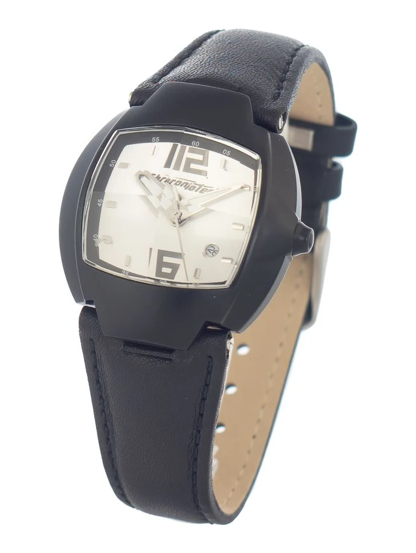 Black Leather Dress Watch