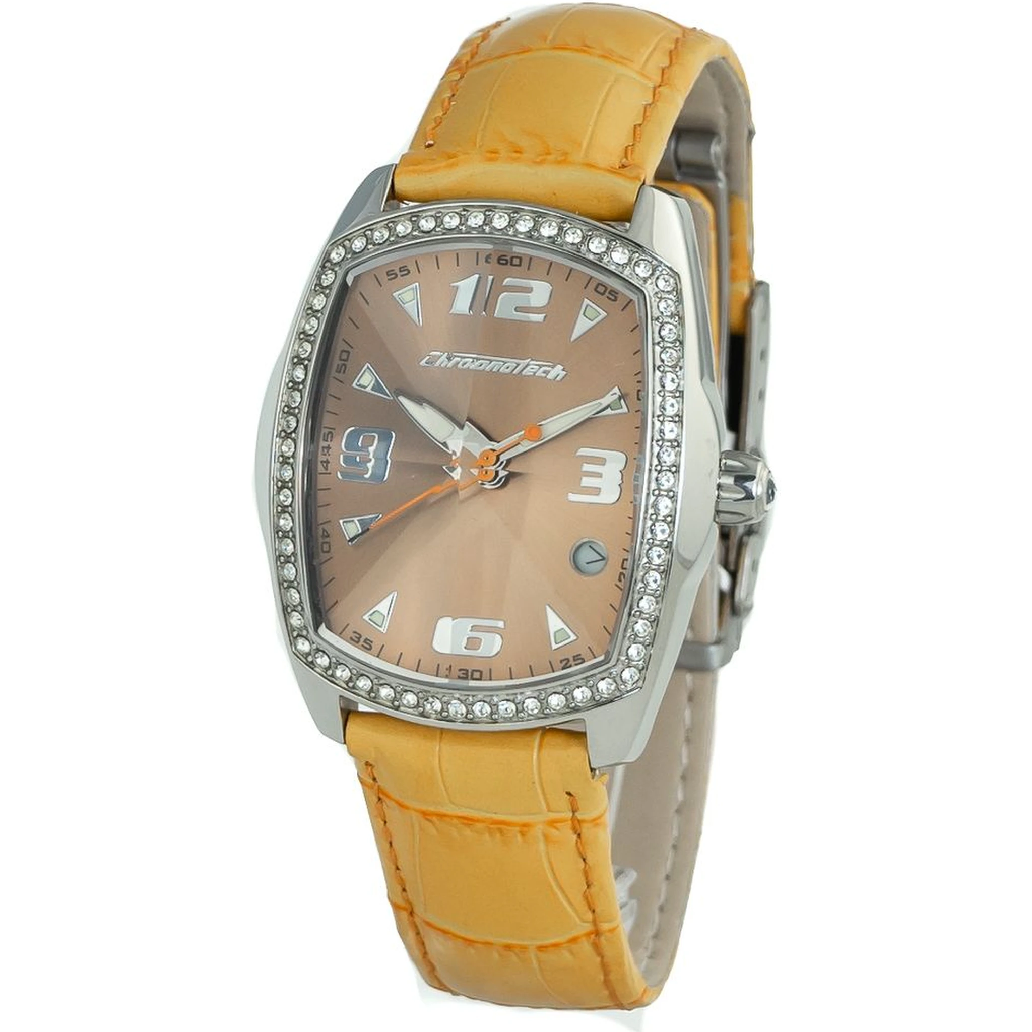 Orange Leather Dress Watch