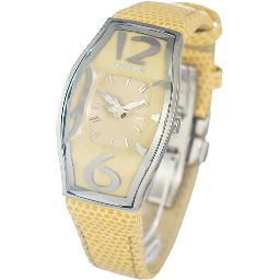 Yellow Leather Dress Watch