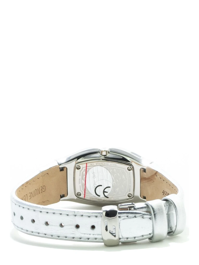 Silver Leather Dress Watch
